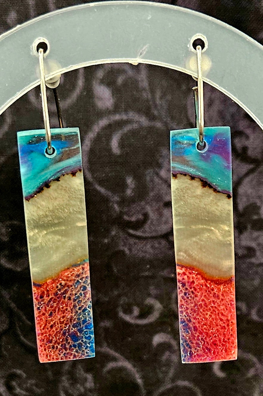 Alaskan Made Musk Ox Horn Resin Cast Earrings