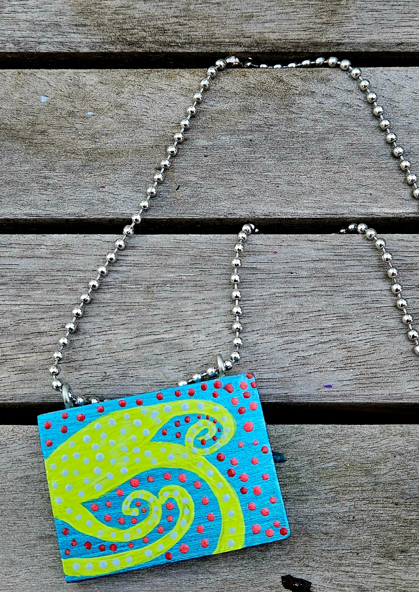 Wood Square Necklace