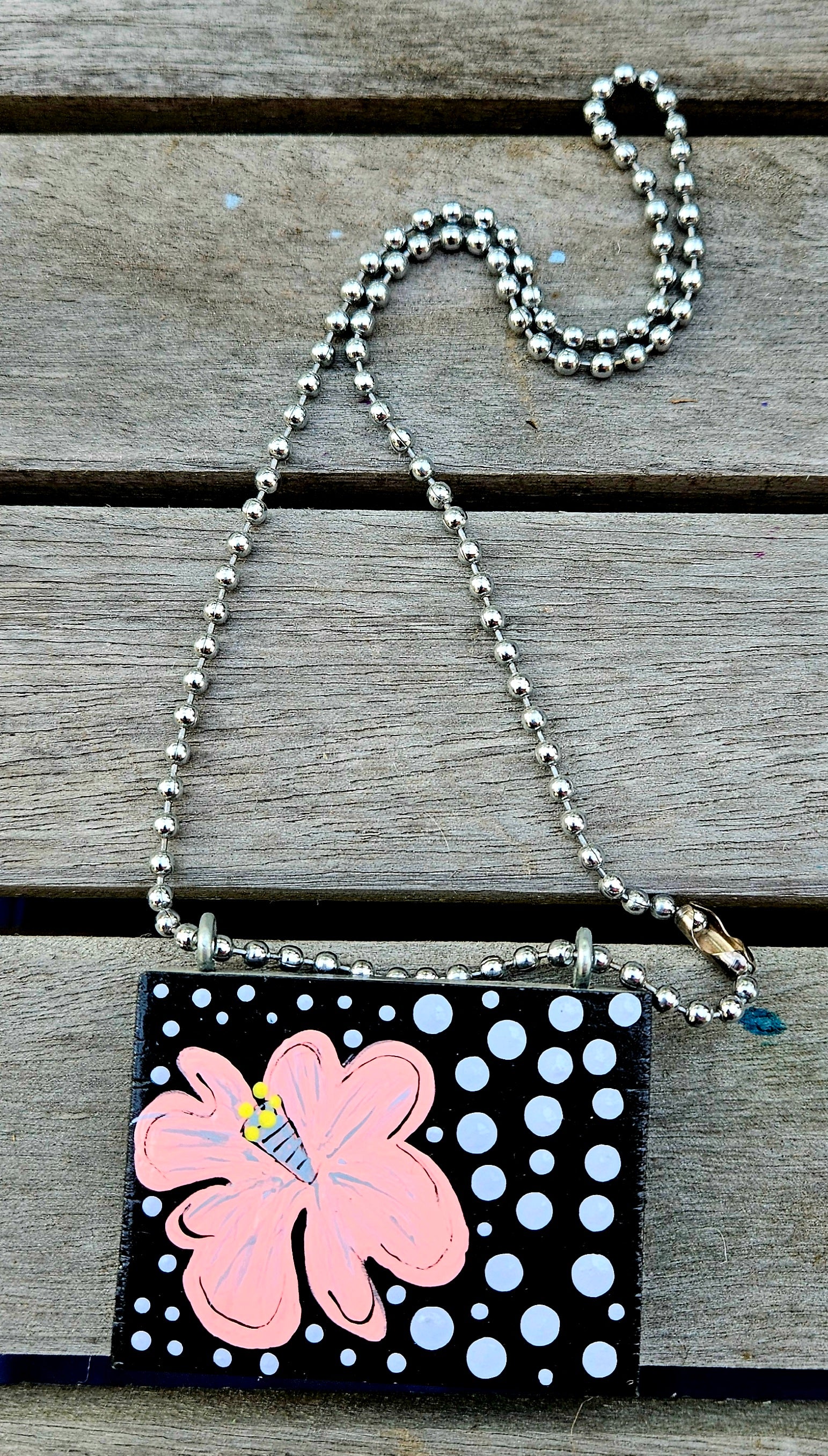 Wood Square Necklace