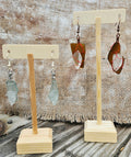 wire wrapped beach glass earrings
