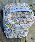 Large quilted zip pouch with zip pull