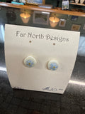 #340 Fused Glass Forget me Not Earrings