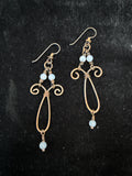 #30 Hand Wrapped Copper With Stone Earrings