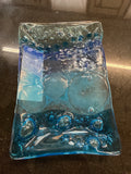 #351 Blue Bubble Glass Dish