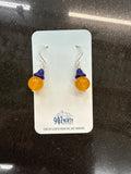 #1009 907 lmm Orange buoy earrings