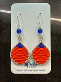 #1311 Beaded Buoys, Orange & Royal Blue