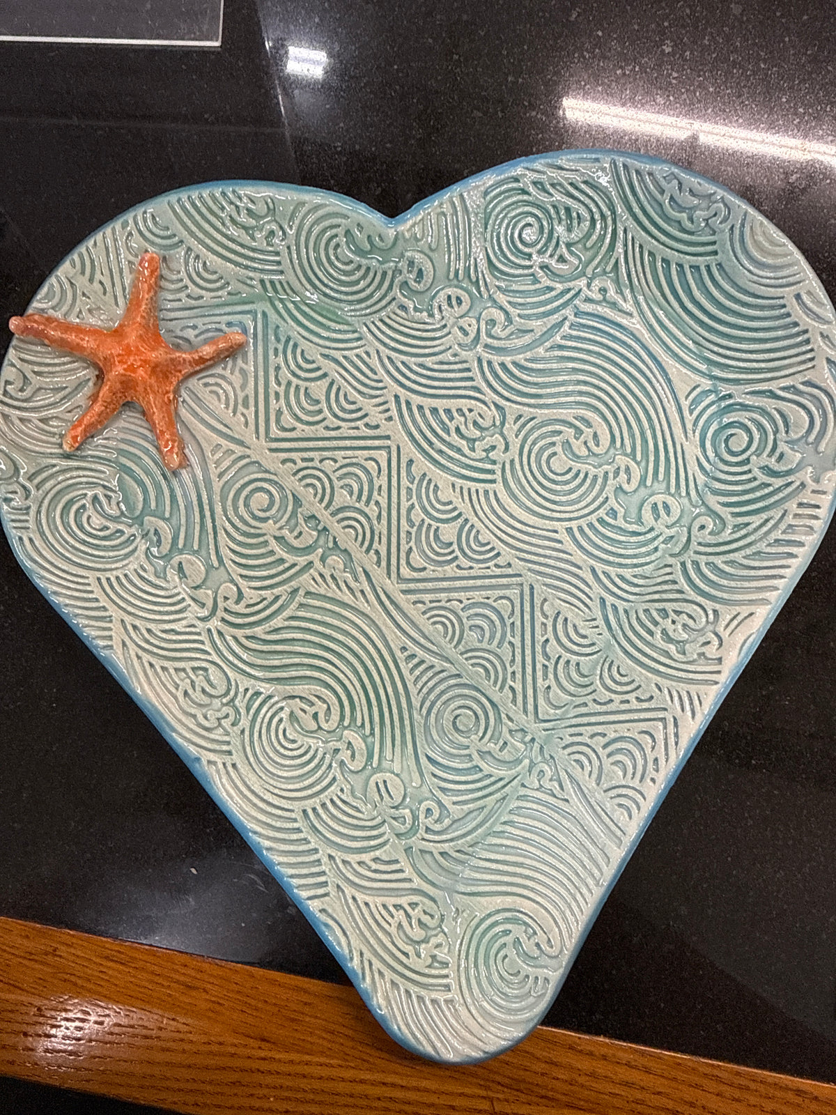 Heart plates w sea star