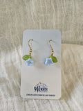 #1072 907 lmm  forget me not earrings with brass hand made wires