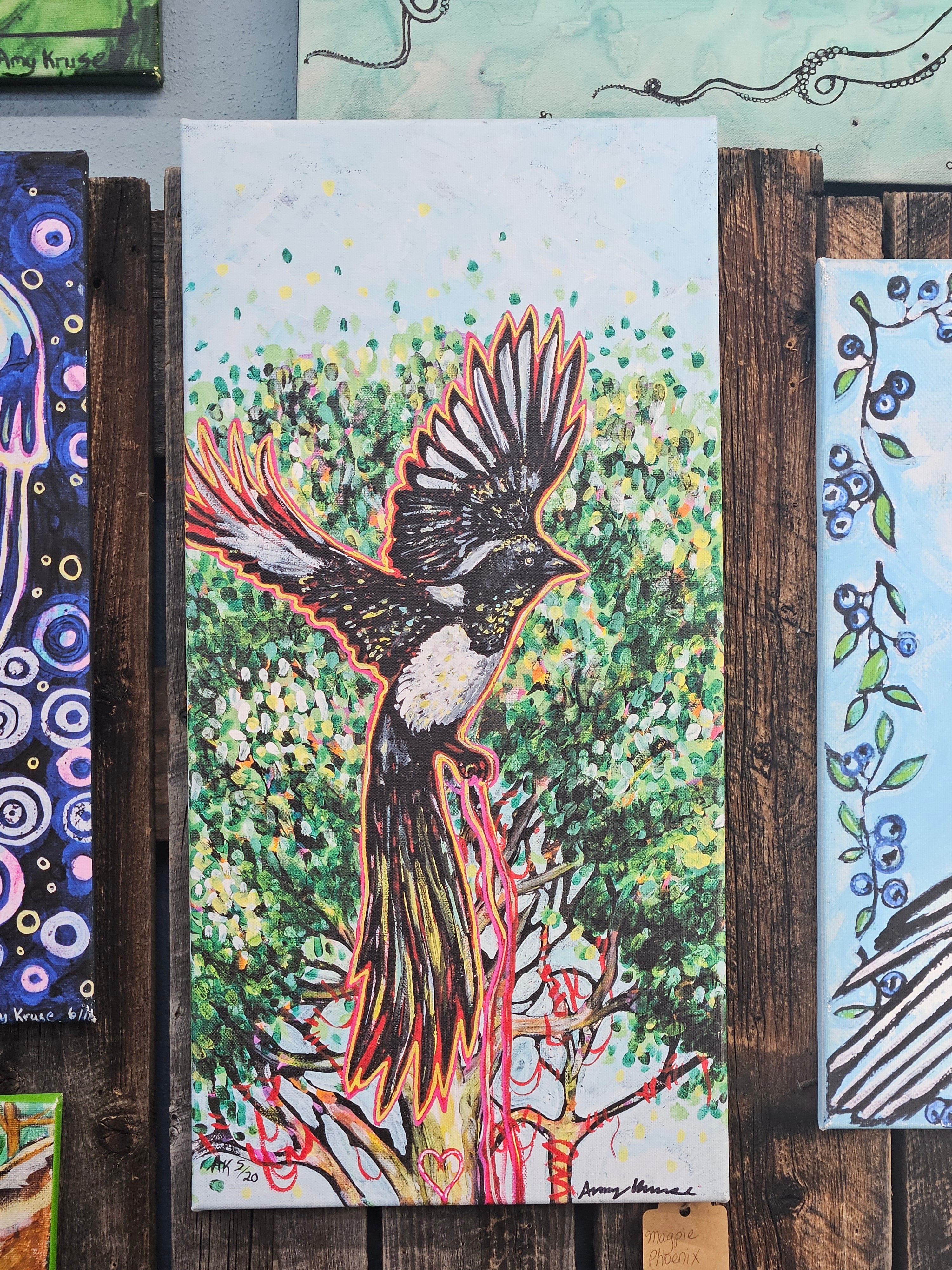 Magpie Phoenix Canvas 10x20