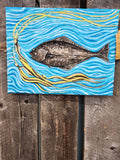 Halibut original painting 8x10