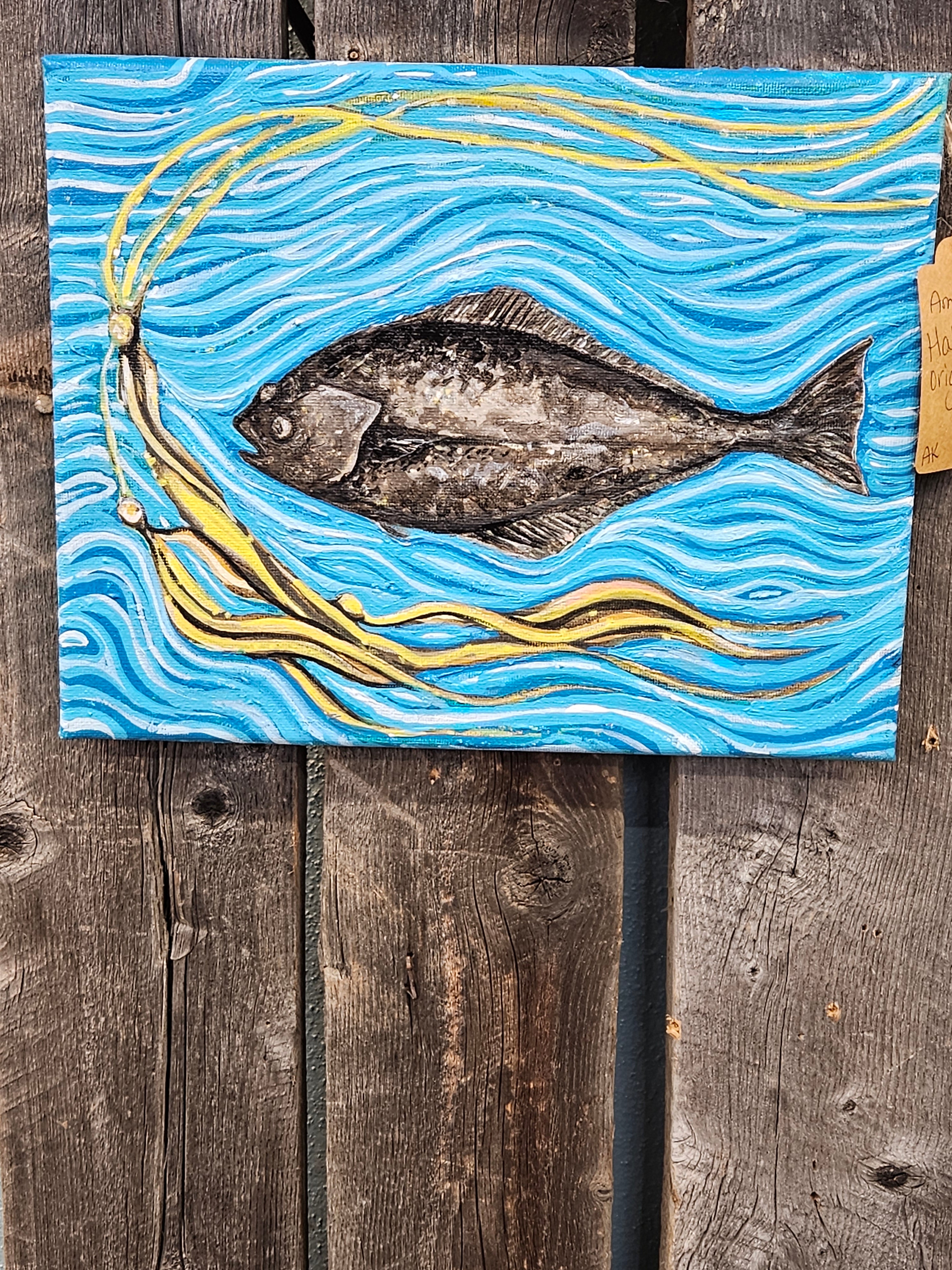 Halibut original painting 8x10