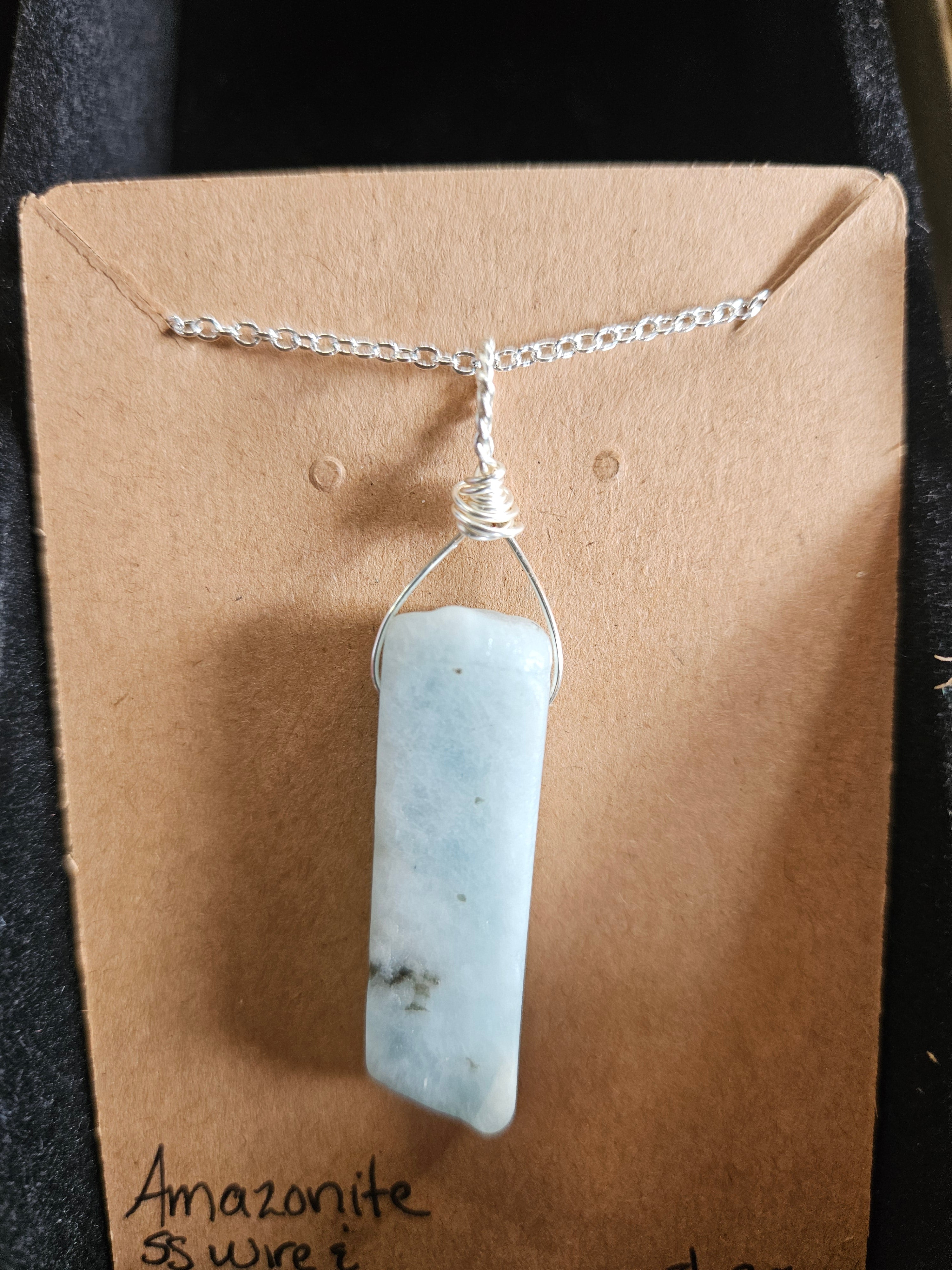 RH25: Amazonite, sterling wire and chain