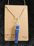 RH27:  lapis lazuli with sterling wire and chain