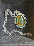 RH31: Dichroic pendant , sterling base and chain