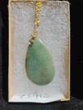 RH37: Jasper Teardrop with gold plated chain