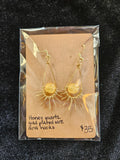 RH39: Honey quartz gold plated wire and hooks earrings