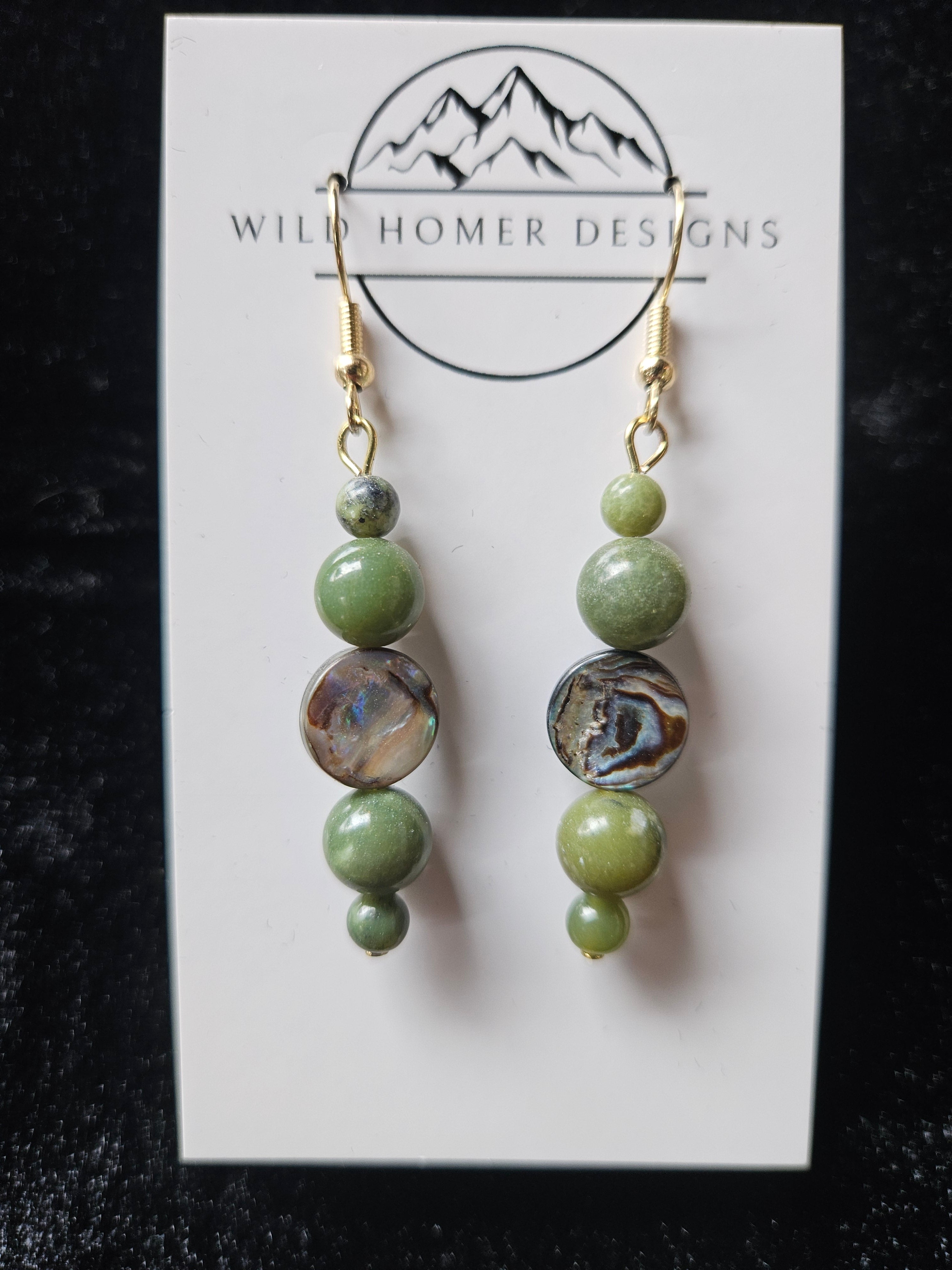 LT7: Jade and Abalone earrings