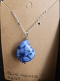 RH29: blue agate with silver chain