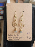 RH40: Labradorite beads with gold plated wire and hooks