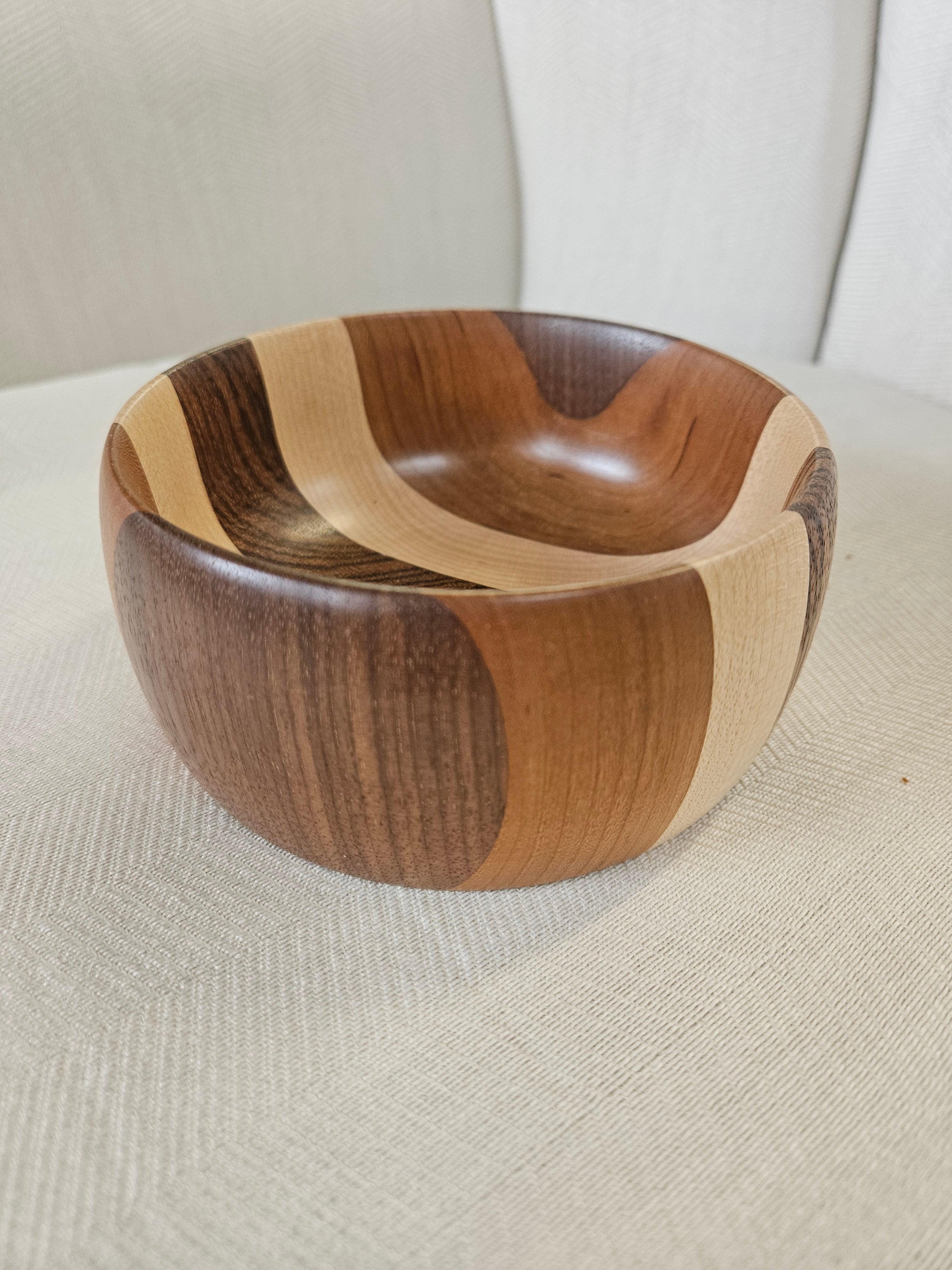 #25 zebrawood maple cherry walnut bowl (5 inch diameter)