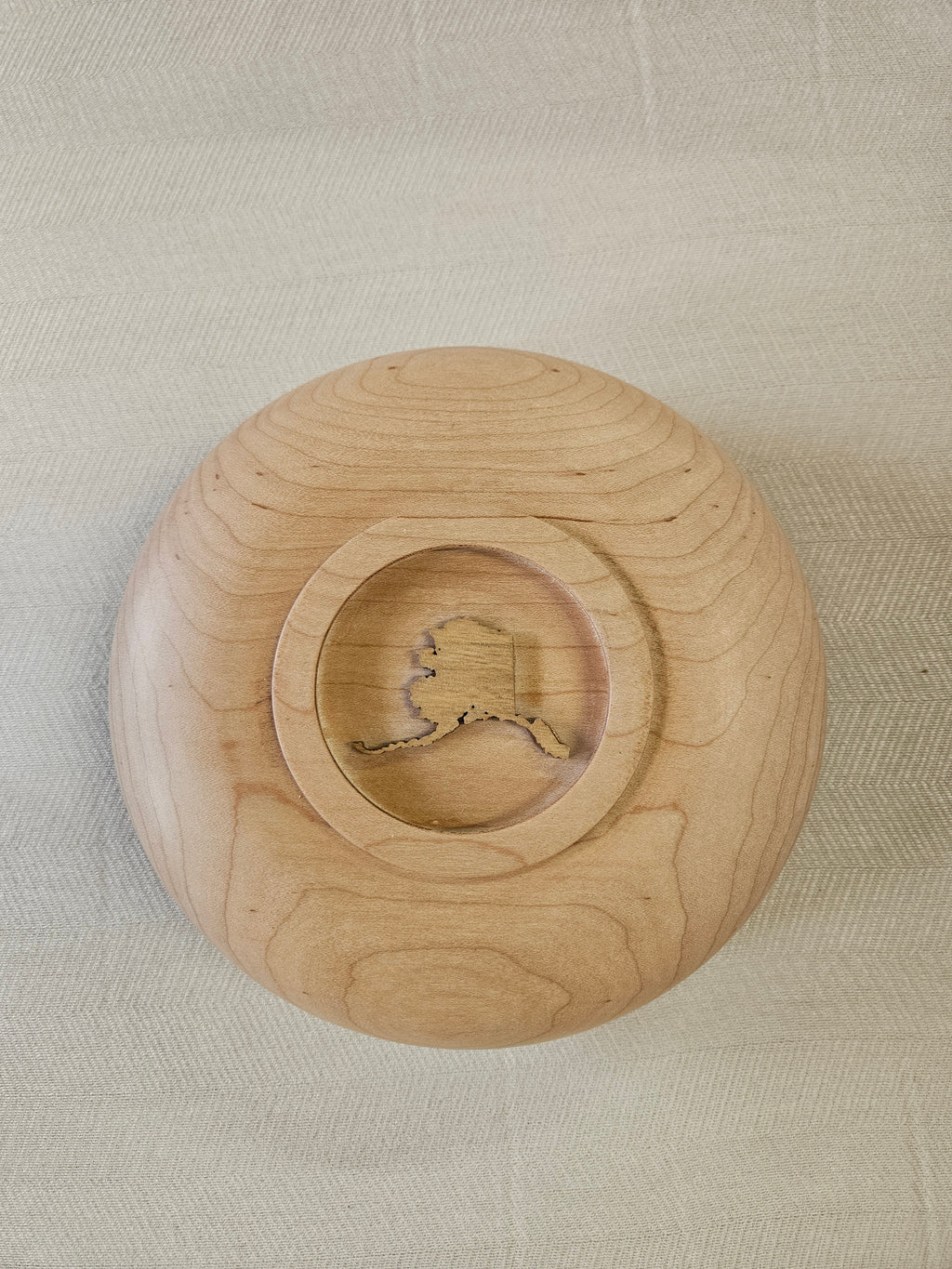 #19 maple and cherry lg bowl with ak 7.5 in. Diameter
