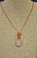 (11E ws) Kalifornsky moonstone with copper wiring necklace