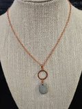 (5N ws) Ninilchik stone with copper circle and chain necklace