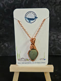 1N ws Ninilchik Beach stone with copper wiring and 18 inch chain