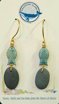 (3E ws) Ninilchik stones with glass fish beads