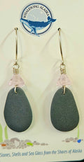 (9E ws) Kasilof stone with pink glass beads