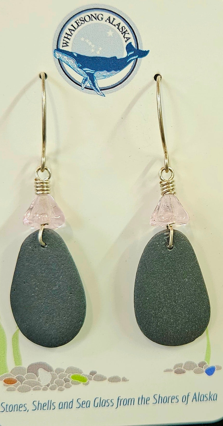 (9E ws) Kasilof stone with pink glass beads
