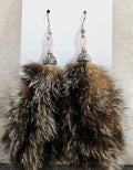 Bobcat and rose quartz Fur earrings
