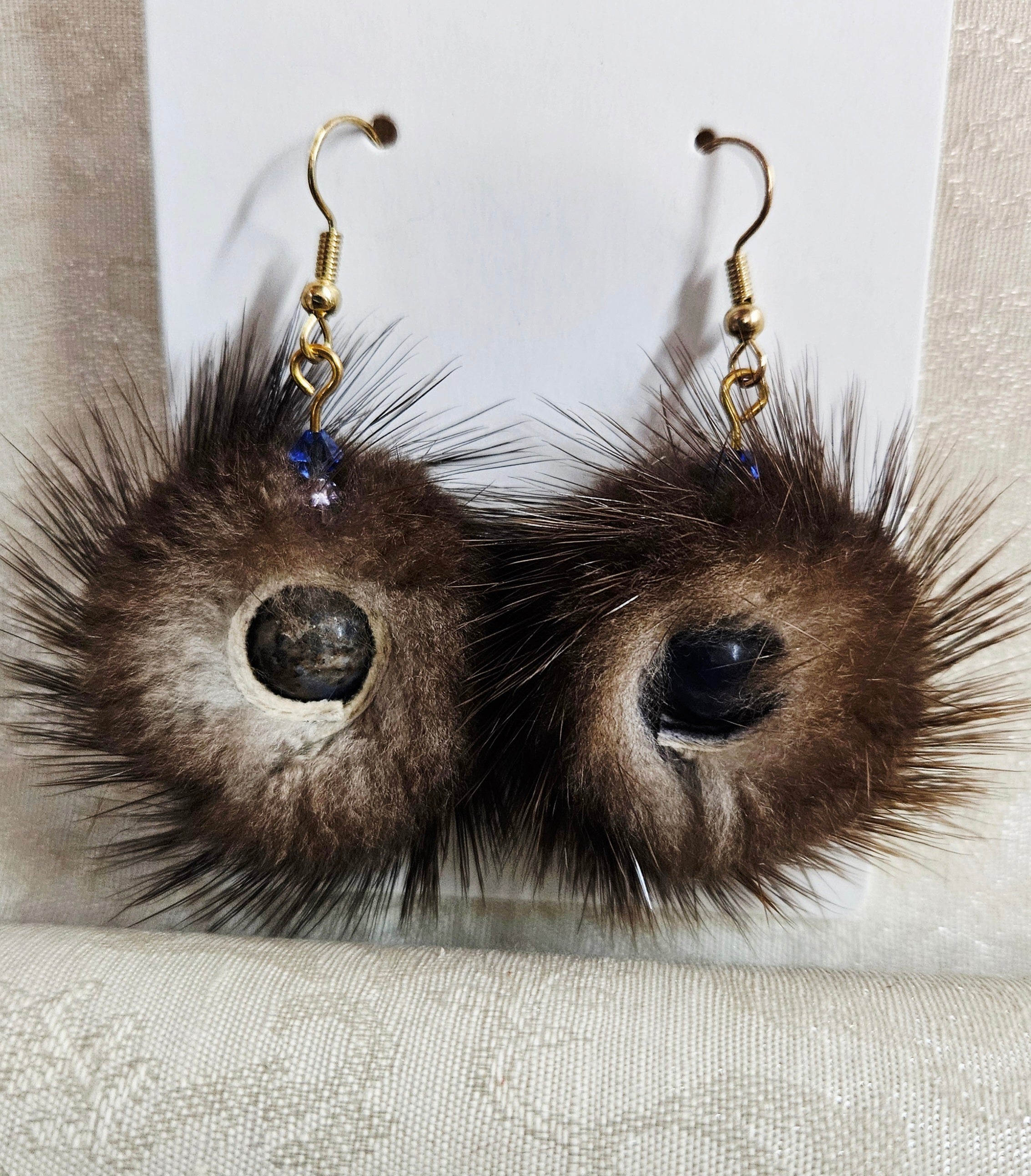 River otter and sodalite earrings