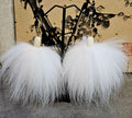 artic fox and ivory earrings