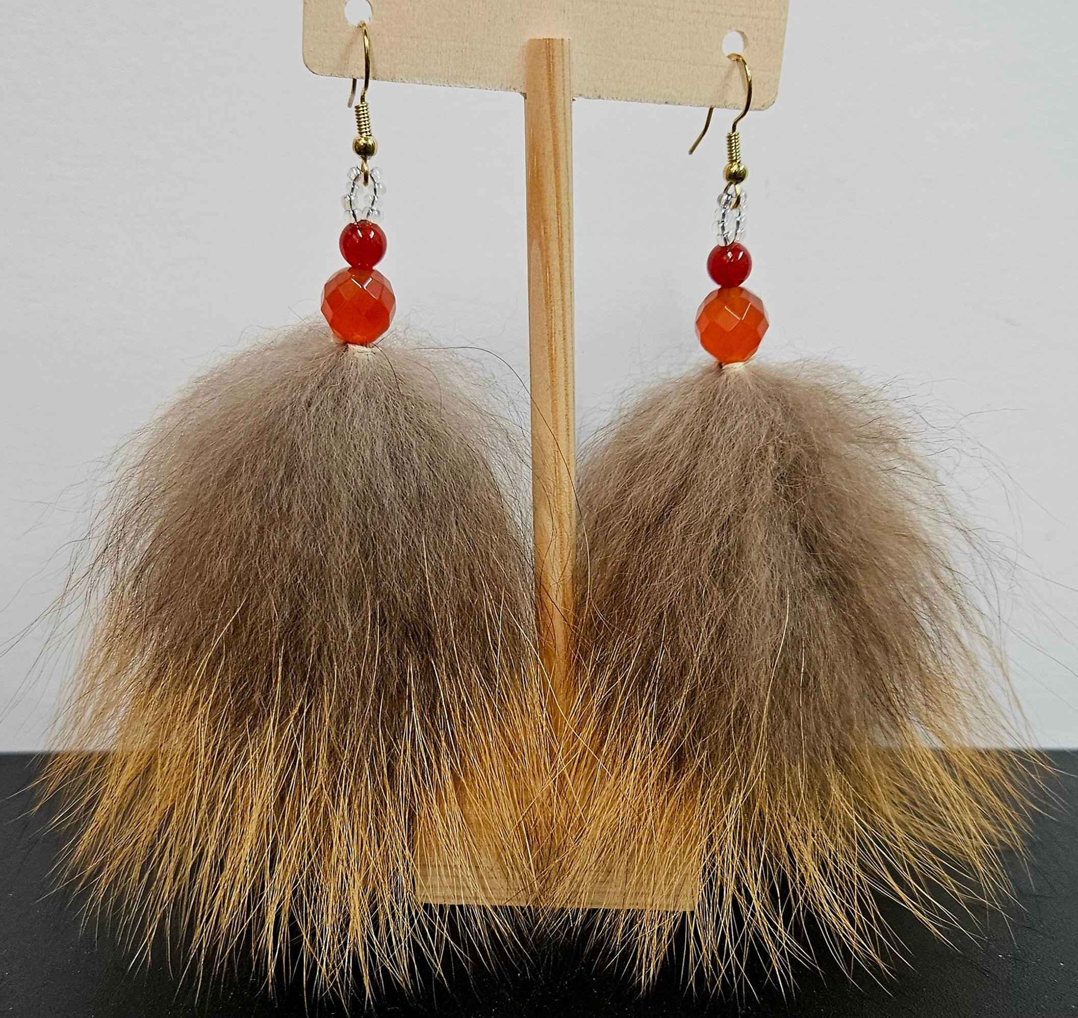 Red Fox and carnelian earrings