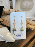 #72 907 lmm Earrings: Champagne Swarovski mushrooms