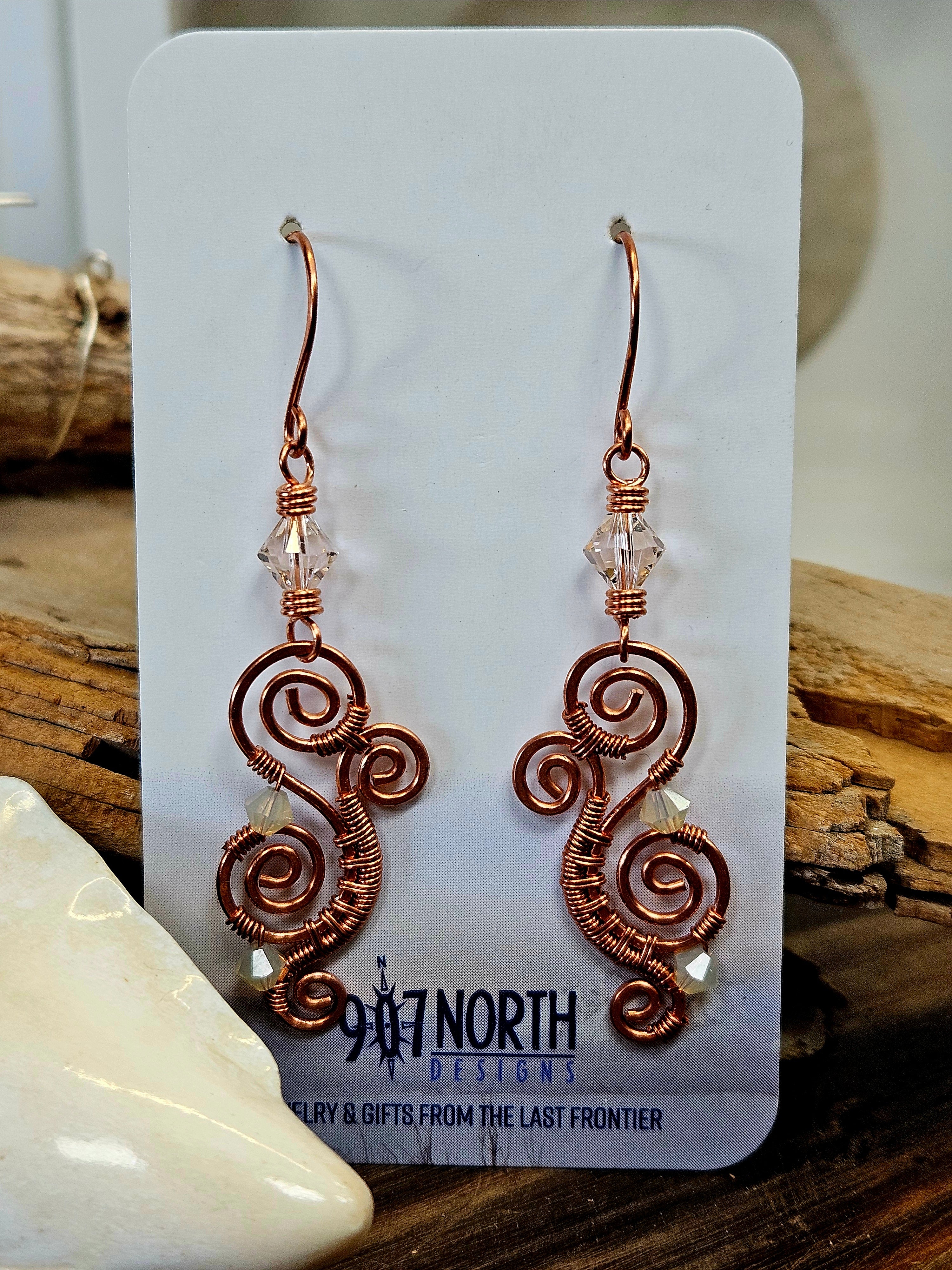 A2 907 lmm Earrings: Copper Swirls with Swarovski