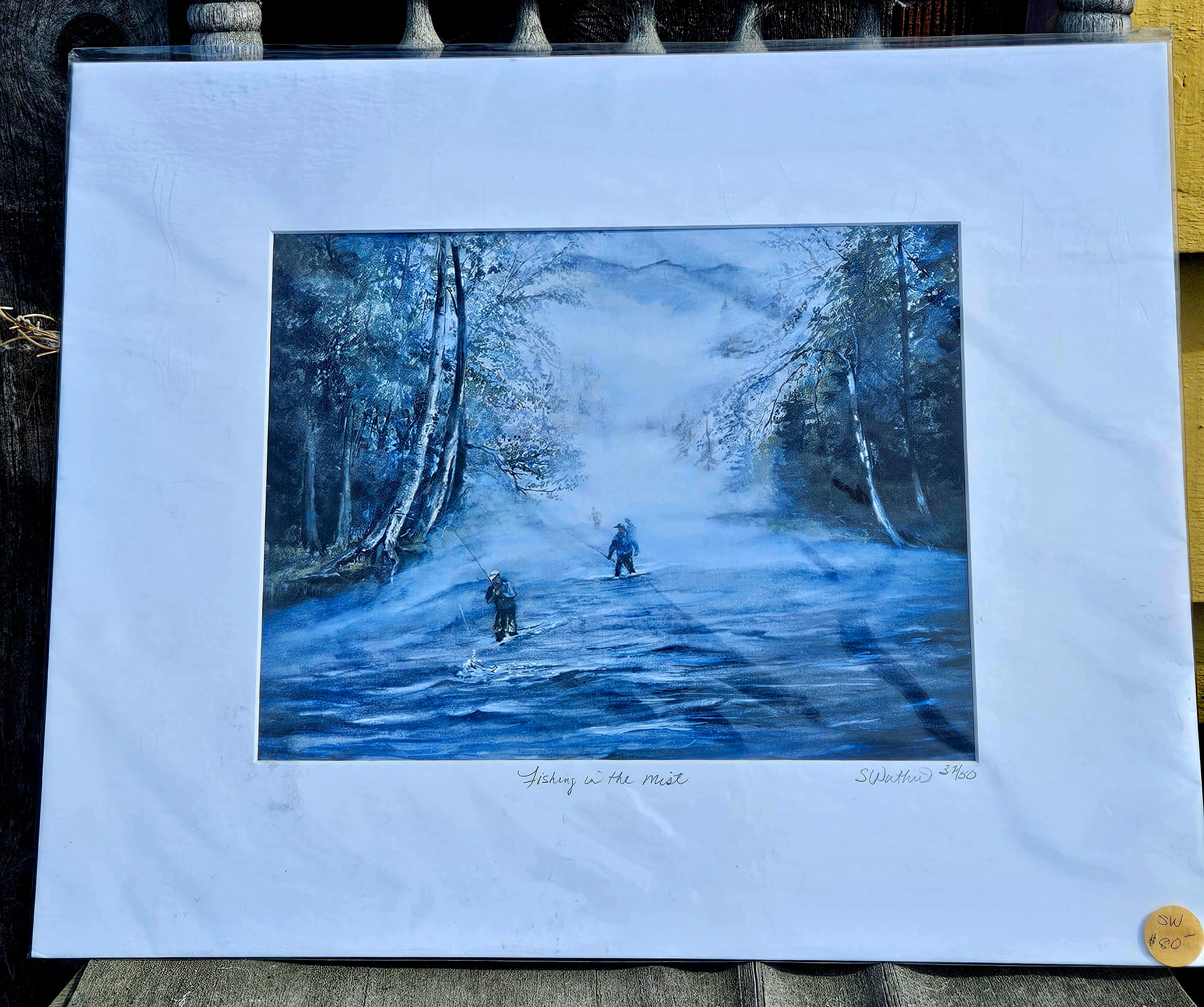 Matted Print: Fishing in the Mist 16x20