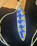 #115 Fused Glass Pendant Forget me Not