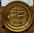Brass ship wall hanging