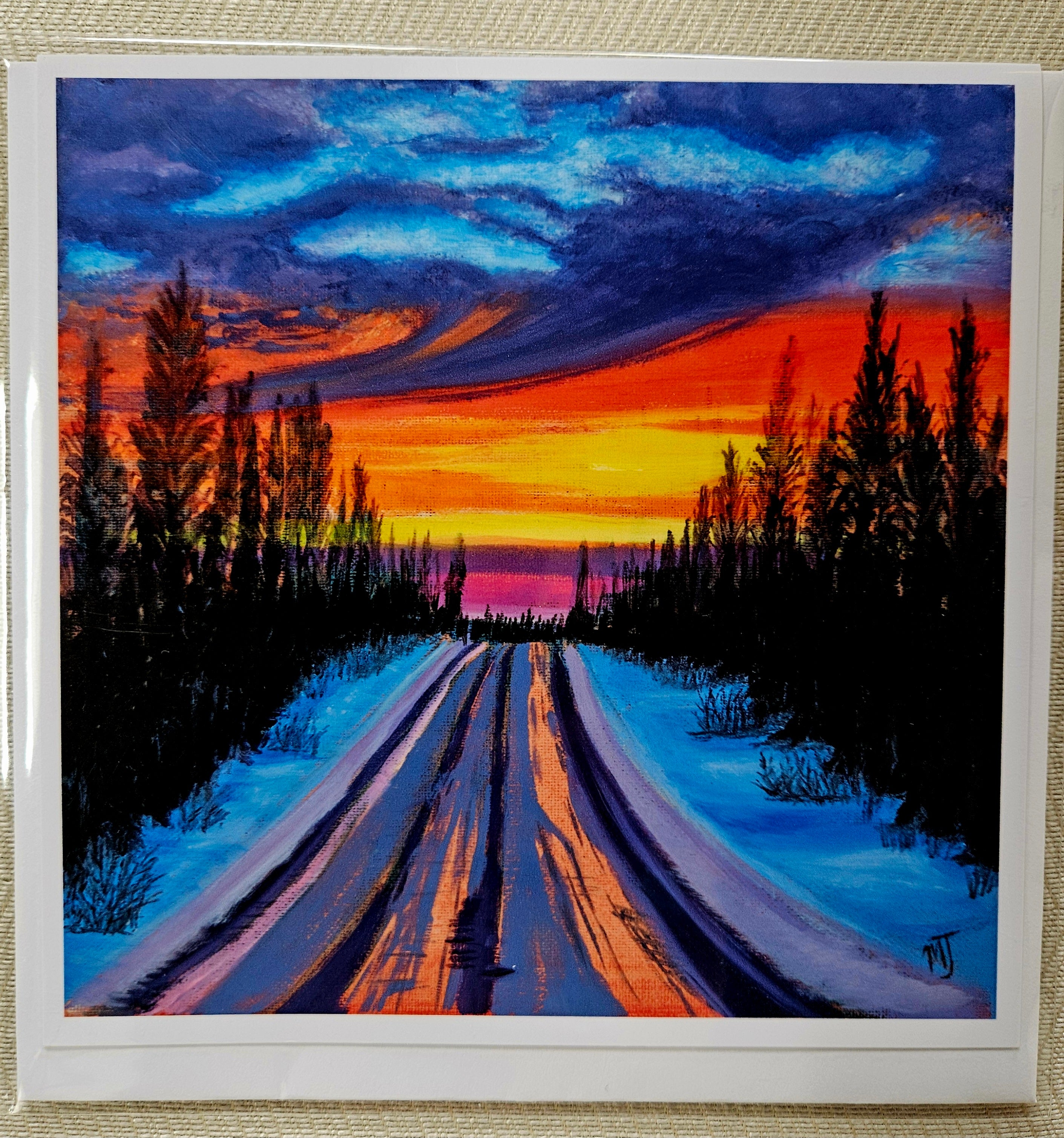 Orange road print 11x11
