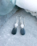 #253 ws Earrings : Kasilof stone argentium, moonstone, standard wires