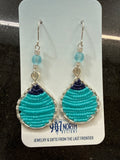#1357 Beaded Buoys, Aqua/Navy