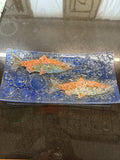 #348 glass dish with Blue Halibut