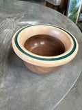 #31 Walnut and Maple Bowl with Green Epoxy