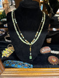 Green Freshwater pearls double strand