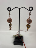 #293 Copper and Tigers Eye Heart Stone with Jasper Earrings
