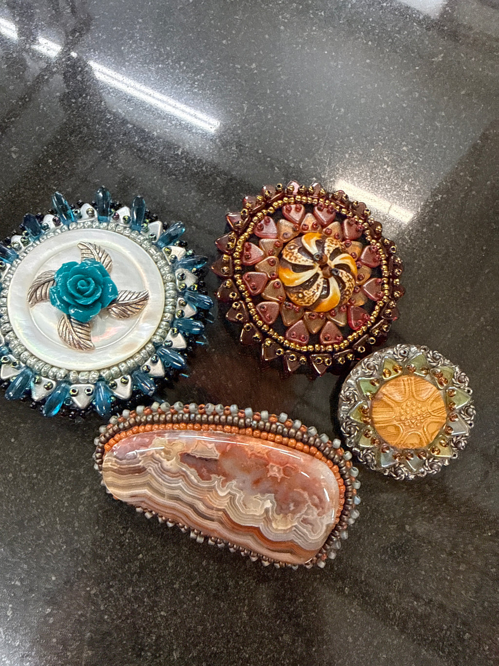 Hand Beaded Pins