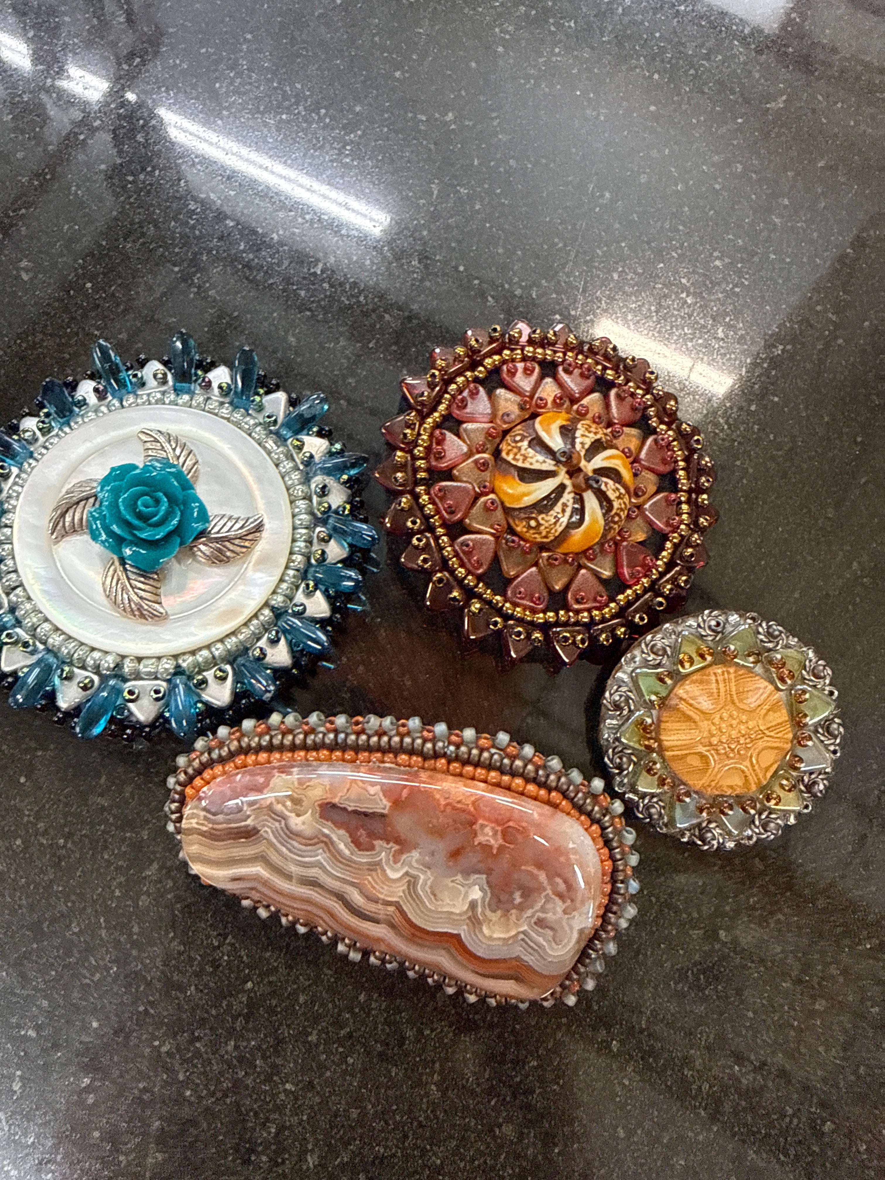 Hand Beaded Pins