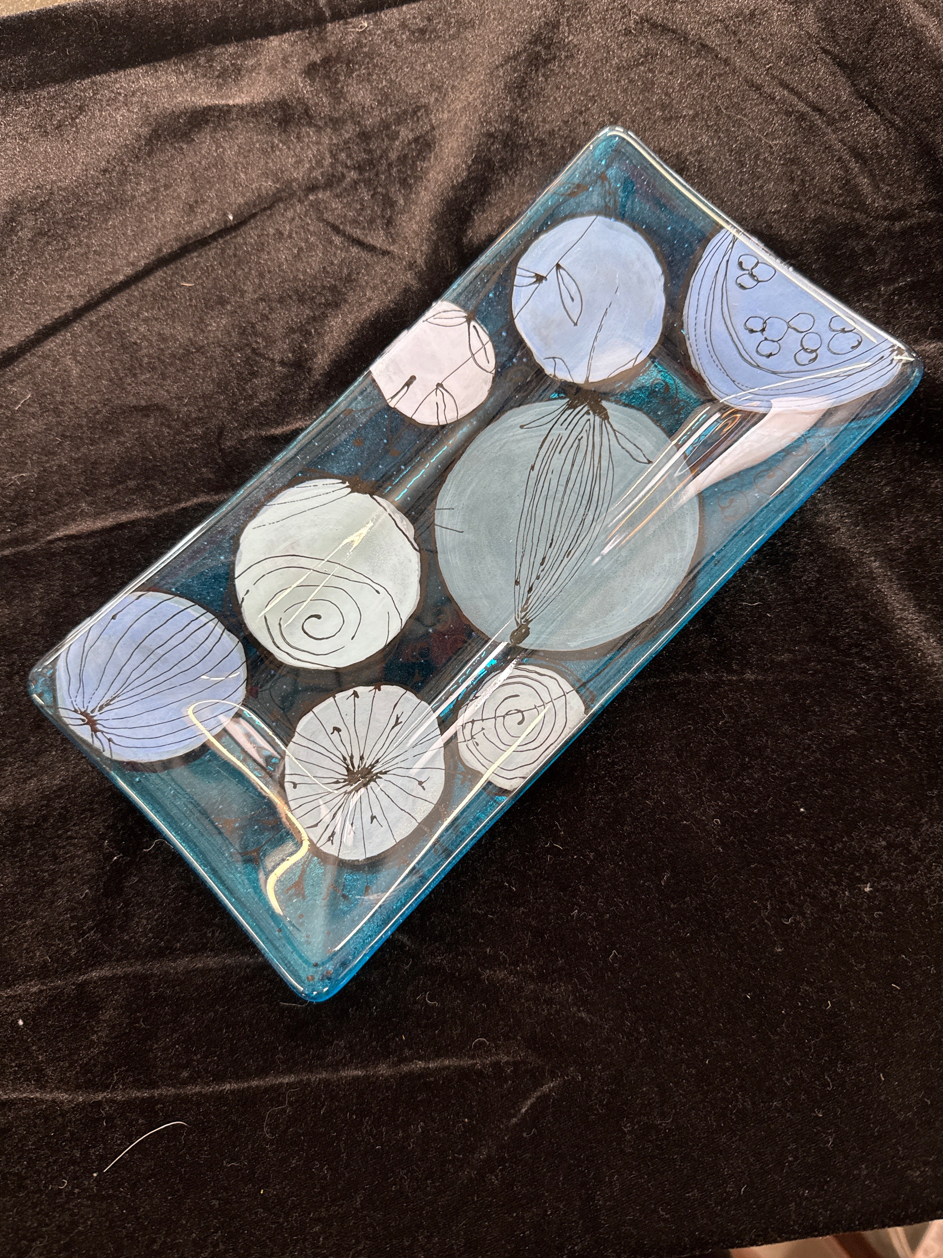 #264 10x5 doodle glass plate